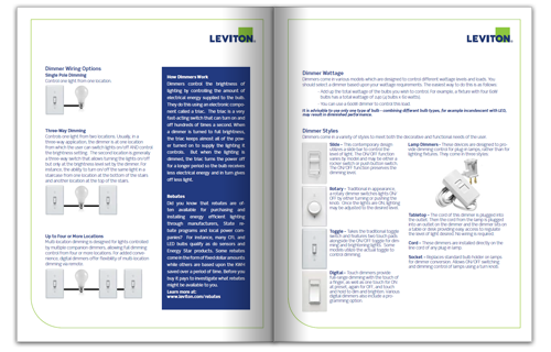 Leviton Dimmers Buying Guide