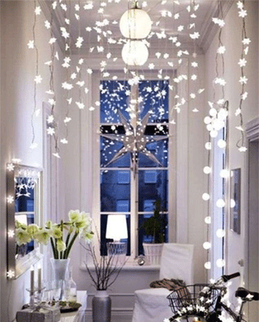 White holiday lights